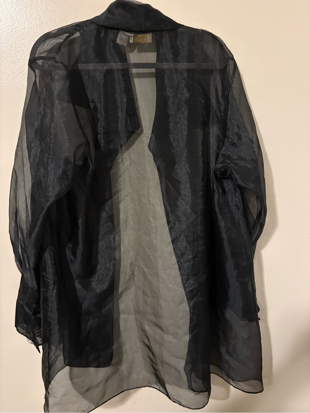 Victoria's Secret Gold Label Vintage Black Sheer Organza Open Blazer One Size
